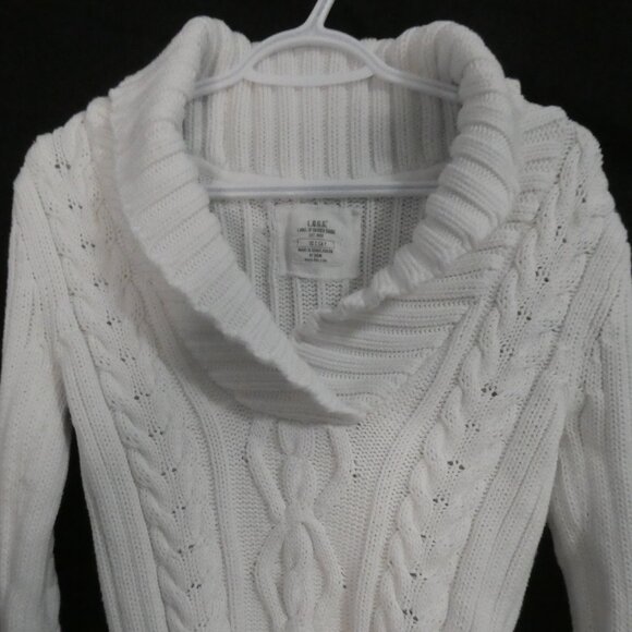 L.O.G.G. By H&M | small | Ivory Cable Knit Shawl Collar Sweater - Picture 1 of 14